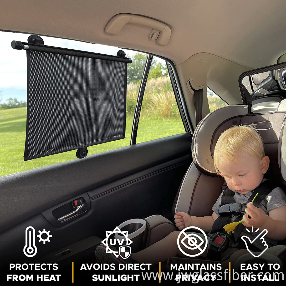 Baby Car Window Shades for UV and Sun Glare Protection